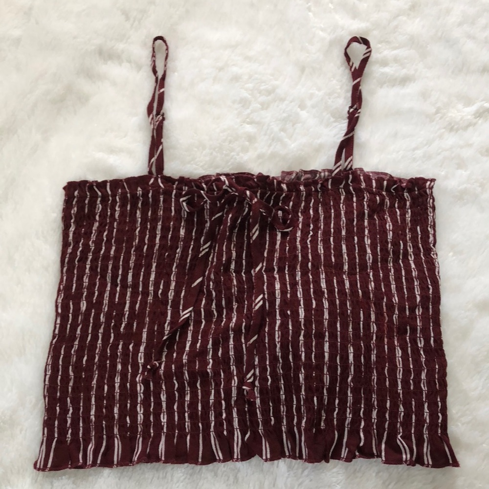 Maroon & white tank top